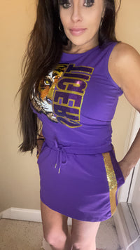 Purple Sequin Skort EXCLUSIVE JA DESIGN