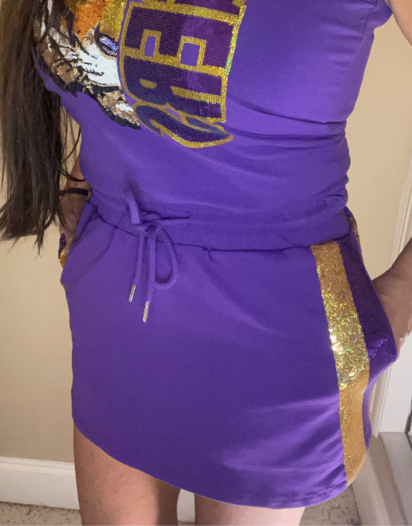 Purple Sequin Skort EXCLUSIVE JA DESIGN