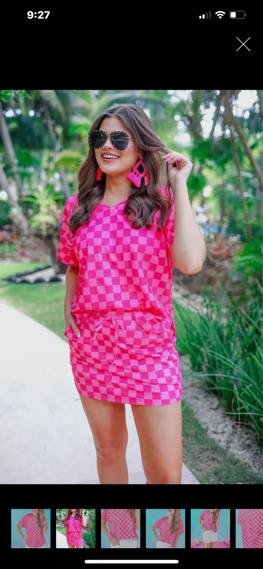 Pink Checkered Skort Set – JA Designs