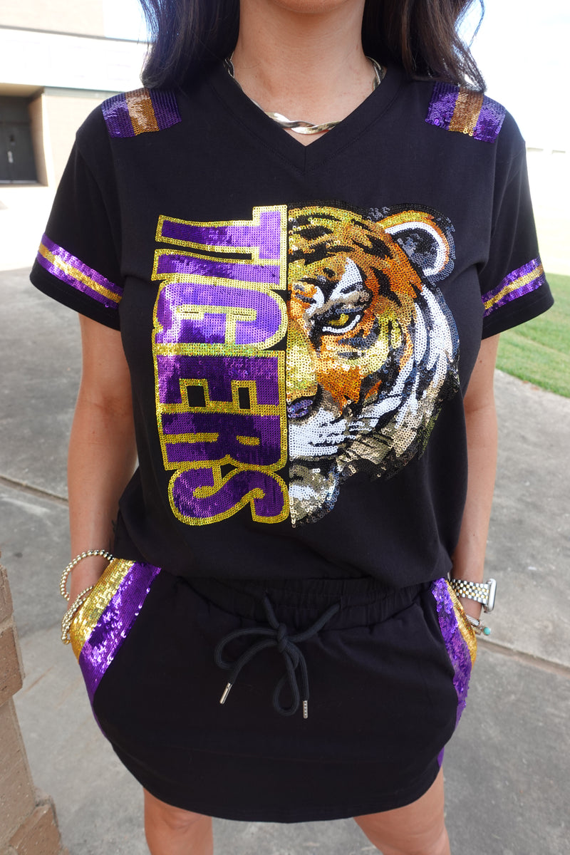 Sequin Tiger Head Shirt - EXCLUSIVE JA DESIGN